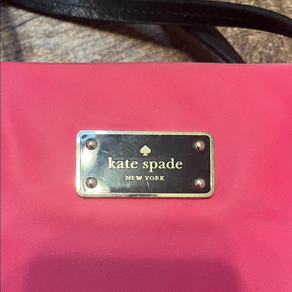 Kate Spade New York Pink Nylon Tote Shoulder Bag Black Handles – Read - Picture 2 of 15